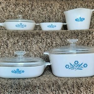 Lot of Blue Cornflower Pattern Corning Ware
